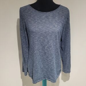 J Crew Women's 100% Cotton Striped Long Sleeve Artist Tee Large Blue Casual Cozy